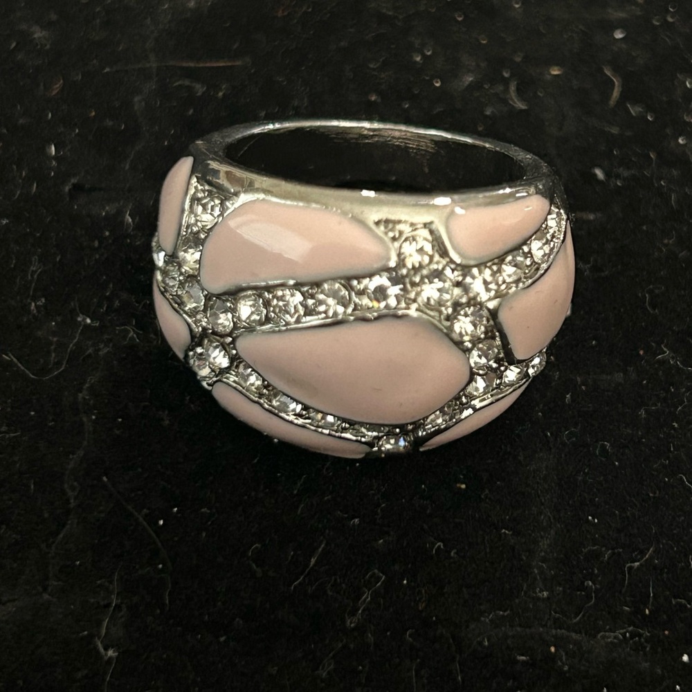 Pink and Silver Women's Ring